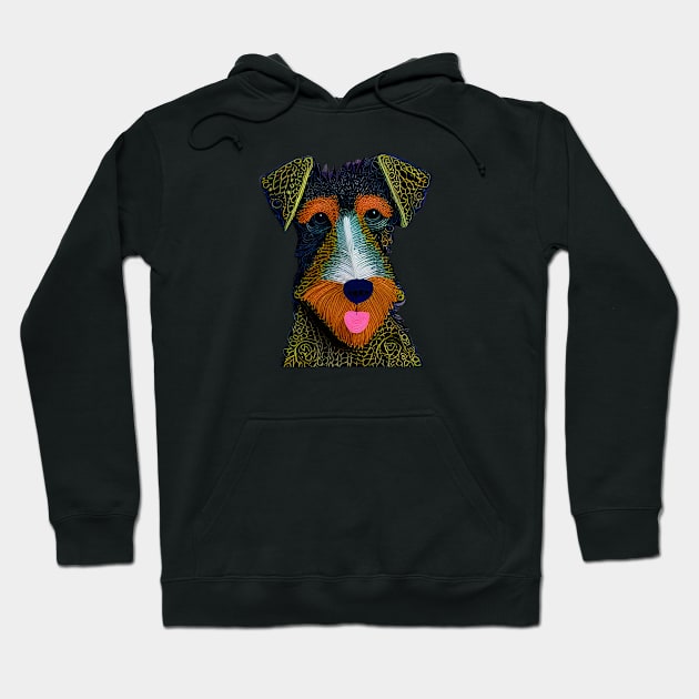 Airedale Terrier 3D effect paper quill Hoodie by Artiface